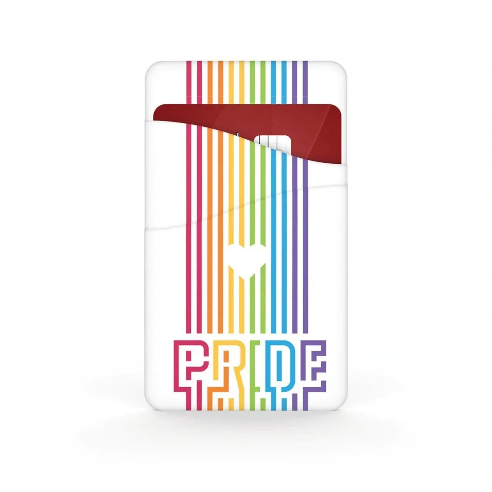 Colorways Self Adhesive Pride Strip Phone Wallet in Rainbow / White